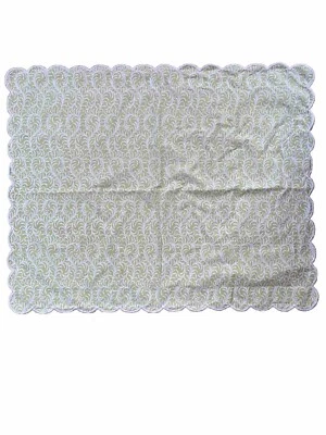 Yves Delorme Paris Scalloped Pillow Sham One Palmettes Green White - Image 1 of 4