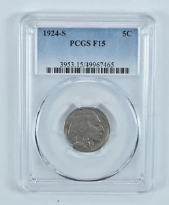 1924-S Indian Head Buffalo Nickel F15 PCGS *9236 - Picture 1 of 3