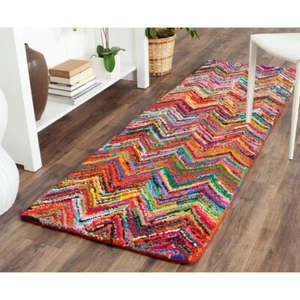 SAFAVIEH Nantucket Collection Runner Rug - 2'3" x 7 Pink Multi Color Runner Rug - Picture 1 of 4