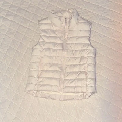 Nuevo sin etiquetas ANTIGUO AZUL MARINO Blanco Puffer Cremallera Chaleco Niñas Talla S (6-7) -2 disponibles Foto 1 de 4