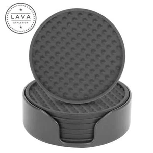 Set 6 Sottobicchieri Silicone Antiscivolo Tappetino Tazza Pad con Supporto Tondo Gomma - Foto 1 di 12