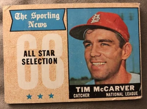 1968 Topps Tim McCarver Baseball Card Orlando Cepeda Puzzle Piece #376 Low Grade - Picture 1 of 2