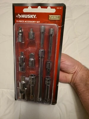 Husky 1/4, 3/8, and 1/2 in. Drive Master Accessory Set (11-Piece) NEW 769 101 - Image 1 of 4