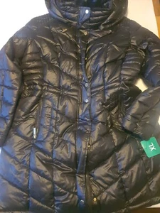 Weatherproof Ladies XL Knee Length Padded Coat Black With Hood - Picture 1 of 11