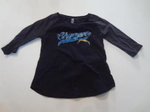 Youth Girls Los Angeles Chargers XS (5) 3/4 Sleeve T-Shirt Tee Distressed Logo - Picture 1 of 2