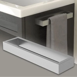 Toallero de pared sin taladrar acero plata soporte estante toallas multiuso 26cm - Imagen 1 de 8