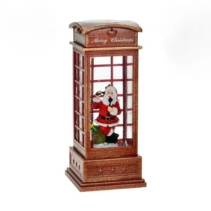 GERSON 10.5"H LIGHTED HOLIDAY SPINNING WATER GLOBE SANTA NEW - Picture 1 of 2