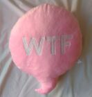 (WTF) Pink Hatop Throw Follow Chat Pillow Cushion emoji emoticon Quotation Plush