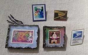Menge 5 Vintage USPS Stempel Revers Stifte USA Postdienst - Bild 1 von 7