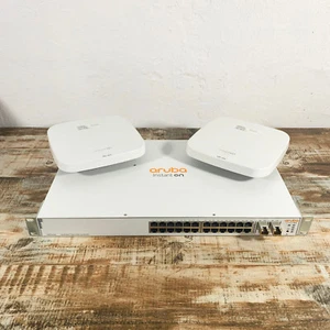 Aruba Instant On JL683A 1930 24-Port Network Switch w/ 2 APIN0305 Access Points - Picture 1 of 7
