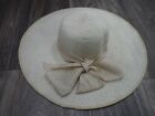 Womens Floppy Hat Ivory Wide Brim Woven Paper  One Size