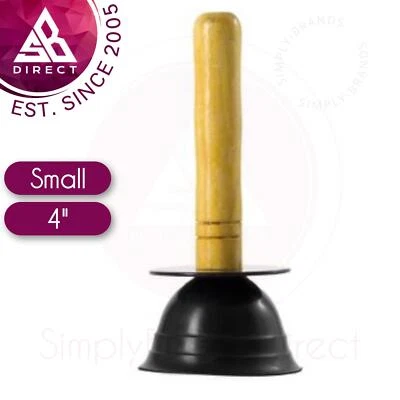 Buffalo Small Rubber Force Cup Plunger with Wooden Handle for Sink & Basin│4"