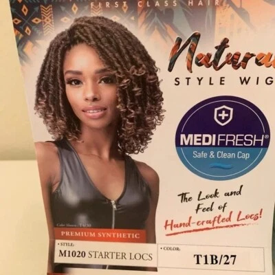 Peluca delantera de encaje sintético Bobbi Boss - M1020 Starter Locs, color 1 negro azabache Foto 1 de 4