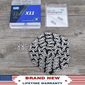 KMC X11 11-Speed 118L Bike Chain Gray Stretch-Proof fits Campy SRAM Shimano - Picture 1 of 8