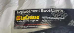 LaCrosse 9mm Wool Felt Replacement Boot Liners Fits Most Boot Brands Men Size 7 - Picture 1 of 4