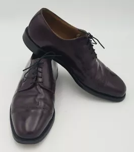 Johnston Murphy Heritage Mens 10 D Dress Oxford Cap Toe Burgundy Leather Shoes - Picture 1 of 9