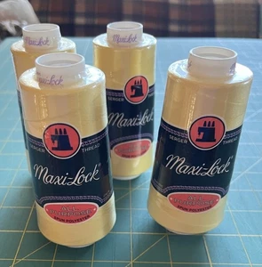 4 Large Cones Maxi-Lock Serger Thread 3000 Yard 100% Polyester Thread Sunlight - Picture 1 of 7