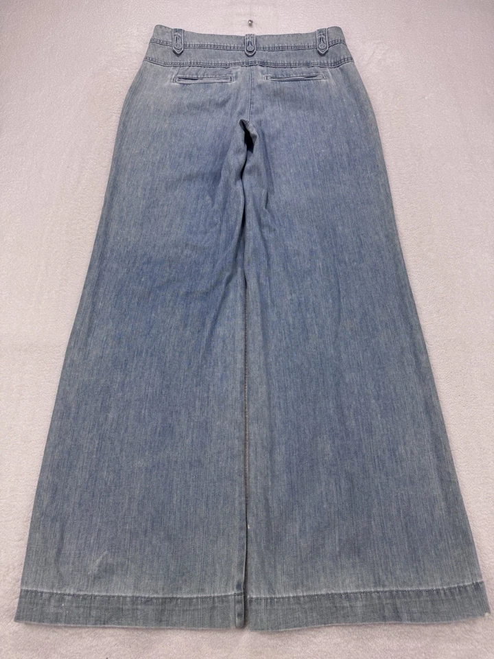 Pantalones de mezclilla de verano Elle de pierna ancha para mujer 6 azules costura central de colección Y2K Foto 1 de 4