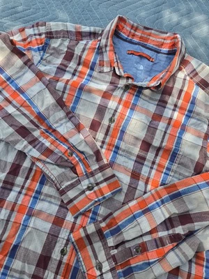 The North Face Multi-Color Orange Brown Blue Plaid Check Shirt Men's XL - Image 1 of 4