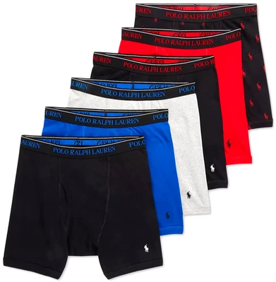 Paquete de seis calzoncillos boxer Polo Ralph Lauren para hombre elige talla y color nuevo paquete de 6 Foto 1 de 4