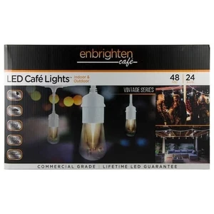 Enbrighten Cafe Commercial 48' White Vintage Lifetime LED String Lights 35648 - Picture 1 of 5
