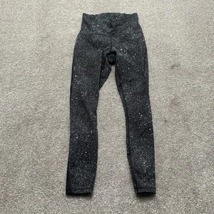 Lululemon Pants Train Times 4 Black Blue Speckle High Rise Leggings Yoga - Picture 1 of 9