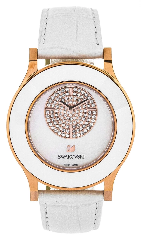 Swarovski Watch 39mm Dial Octea Classica Asymmetric White Leather Swiss Made