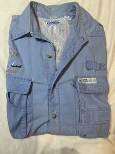 Hook & Tackle Long Sleeve Blue Sz M Men’s Button Up Sanibel Harbour Marina - Picture 1 of 10