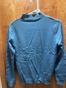 Maglione donna blu finto collo taglia L manica lunga maglia leggera - Foto 1 di 1