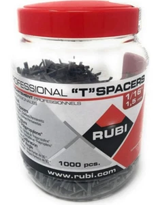 Rubi Diamond Leave-in Plastic T TILE SPACERS 1/16" 1000 pc. Jar - Picture 1 of 2