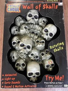 Wall of Skulls Kmart TOTALLY GHOUL Rotating Skulls Halloween hanging prop - Picture 1 of 16