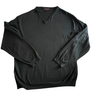 Linea Uomo Mens V Neck Sweater Wool Blend Black 4XLT Extra Long Tall Outdoor - Picture 1 of 8