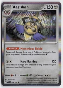 Pokemon Aegislash 134/182 Holo Rare SV04: Paradox Rift NM - Picture 1 of 2