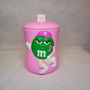 M&M's Galerie Ceramic Pink Brest Cancer Awareness Cookie Jar Canister 8" "RARE" - Picture 1 of 12