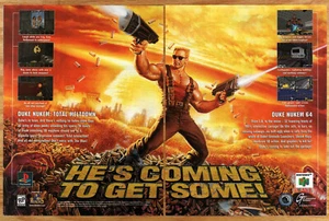 Duke Nukem N64 Total Meltdown PS - 2 Page Video Game Print Ad Poster Art 1997 - Picture 1 of 5