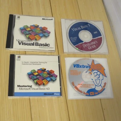 Microsoft Visual Basic Professional 1.0, 4.0, with VB Extras CD & VB 5.0 dev CD - Image 1 of 4