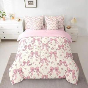 Feelyou Kawaii Bow Bed Set Includes Comforter, Sheet Set, Pillowcases & Pillo... - Picture 1 of 7