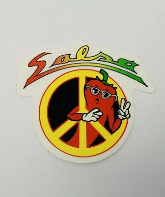 Salsa Cycles Sticker - Rare- Peace Sign Symbol Rasta NOS - Image 1 of 4