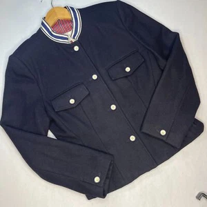 ~ Vintage RARE Armani Jeans Med Wool Military Jacket Rarität Damen Knopfleiste gefüttert - Bild 1 von 14