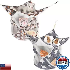Kangerle 2Pcs 3-Tier Large Ferret Guinea Pig Hammock, Rat, Sugar Glider, Hams - Picture 1 of 5