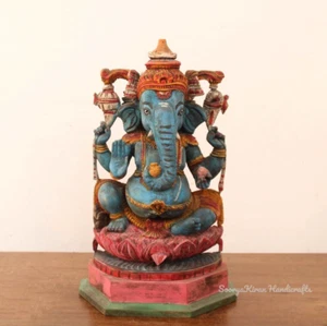 Ganesha Statue Antique Hindu God Sculpture Vintage Home Temple Garden Decor Idol - Picture 1 of 5