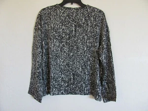 Top Eileen Fisher Box-Seda/Algodón-Diseño Abstracto Negro y Marfil-Talla XS-NUEVO CON ETIQUETAS $198 - Imagen 1 de 9
