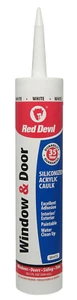 Red Devil 0846 Window & Door Siliconized Acrylic Caulk, White, 10.1 oz, Pack of - Picture 1 of 2