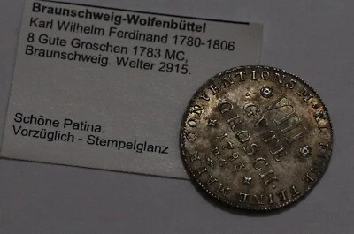 🧭 🇩🇪 Germany BRAUNSCHWEIG 8 GROCHEN 1783 MC HIGH GRADE B86 #Z6906 - Image 1 of 4