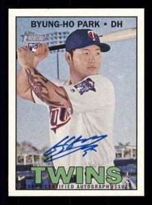 2016 Topps Heritage High Real One Autograph/Auto Byung-Ho Park Twins Blue Ink