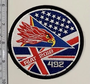 USAF Embroidered Patch F-15E 492nd Fighter Sq FS Madhatters RIAT 2018. Rare! - Picture 1 of 2
