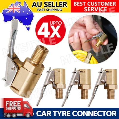 2/4x 8MM Car Tyre Wheel Tire Air Chuck Inflator Pump Valve Clip Connector Adapte - image 1 of 4