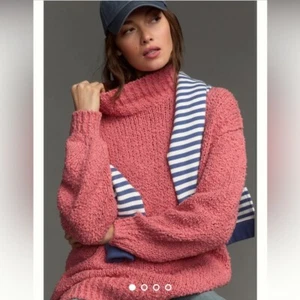 Anthropologie The Need-It Oversized Chunky Knit Mock Neck Sweater Size Large - Picture 1 of 15
