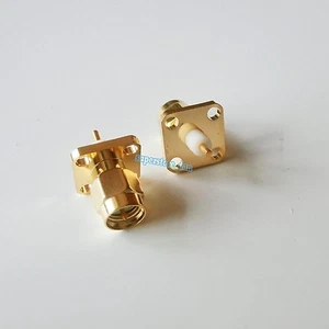 1Pcs SMA male Plug center 4 holes flange deck mount solder RF Coaxial connector - Picture 1 of 6