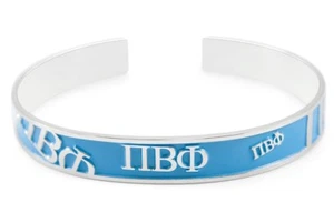 Brazalete Pi Beta Phi con letras elevadas y esmalte azul - Imagen 1 de 2